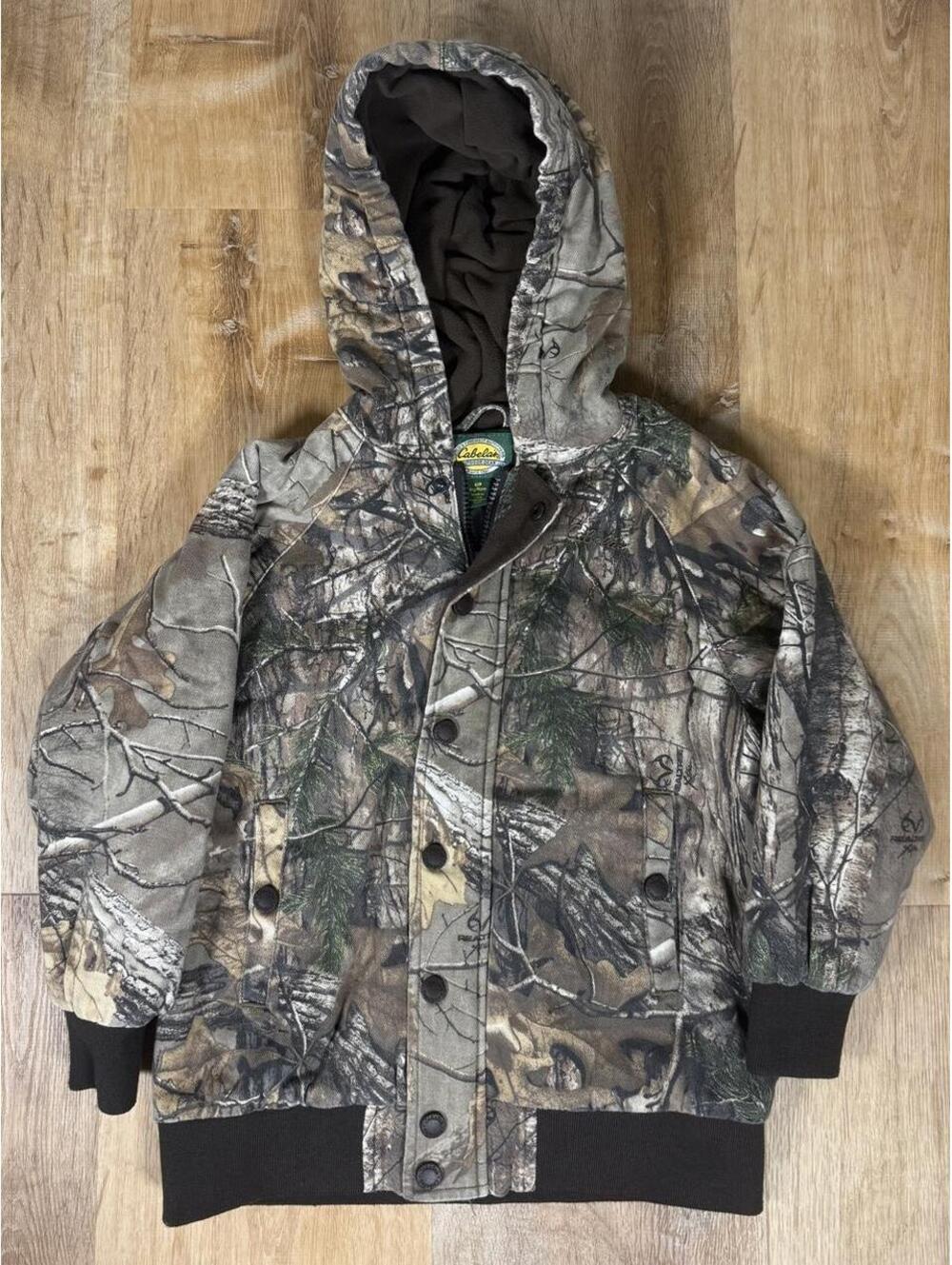 Cabela’s Kids Camo Flannel-Lined Hooded Jacket – Size S